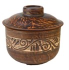 69-350/1 Горшочек для запекания №2 (Орнамент) 0,35 л. ; высота - 10см, ширина - 11см, длина - 11см 69-350/1