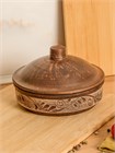 69-359  Жаровня с крышкой (Орнамент) 0,45 л. ; высота -9,5см, ширина - 15см, длина - 15см 69-359