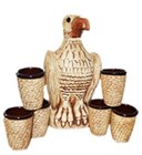 арт.71-078Водочно-коньячный набор "Орел" коричневый шамот (штоф+6рюмок) 71-078