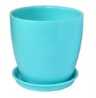 арт.18-196 Цветочный горшок"Осень" бирюза V=0,5л. 18-196