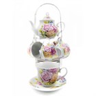 Сервиз чайный на подставке 14 предм.чайник 800 мл,чашка 220 мл BL_A101109