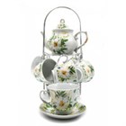 Сервиз чайный на подставке 14 предм.чайник 800 мл,чашка 220 мл BL_A101111