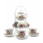 Сервиз чайный на подставке 14 предм.чайник 800 мл,чашка 220 мл BL_A101118
