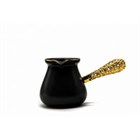 Турка с ненагреваемой ручкой жаропрочная керамика 300 мл в ПУ черная BL_A101218