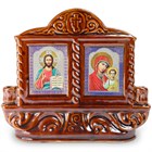 ИК1017 арт.5510 Икона "Иисус + Казанская Божья  Матерь" 6/16/14см. ИК1017