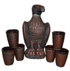 арт.ВК1016 71-077 Водочно-коньячный набор "Орел" медь  (штоф+6рюмок) ВК1016